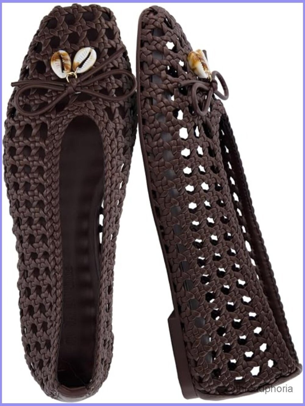 Woven Ballet Flats Women Pointed Toe Bow Memory Foam Comfortable